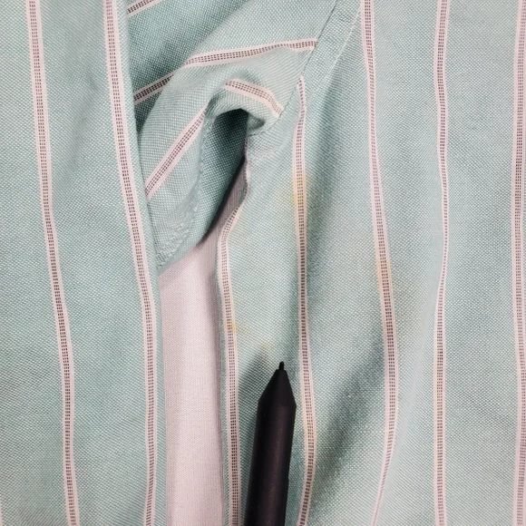 Burberrys of London Men's Verticle Stripe Button Up Shirt SZ 42 Made in France - Picture 6 of 16